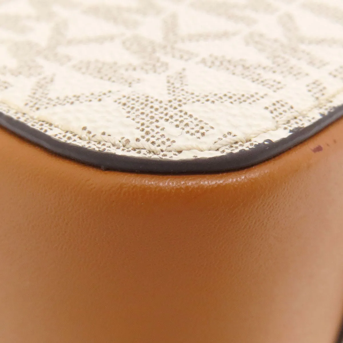 MICHAEL KORS Shoulder Bag PVC white MK signature Women Used