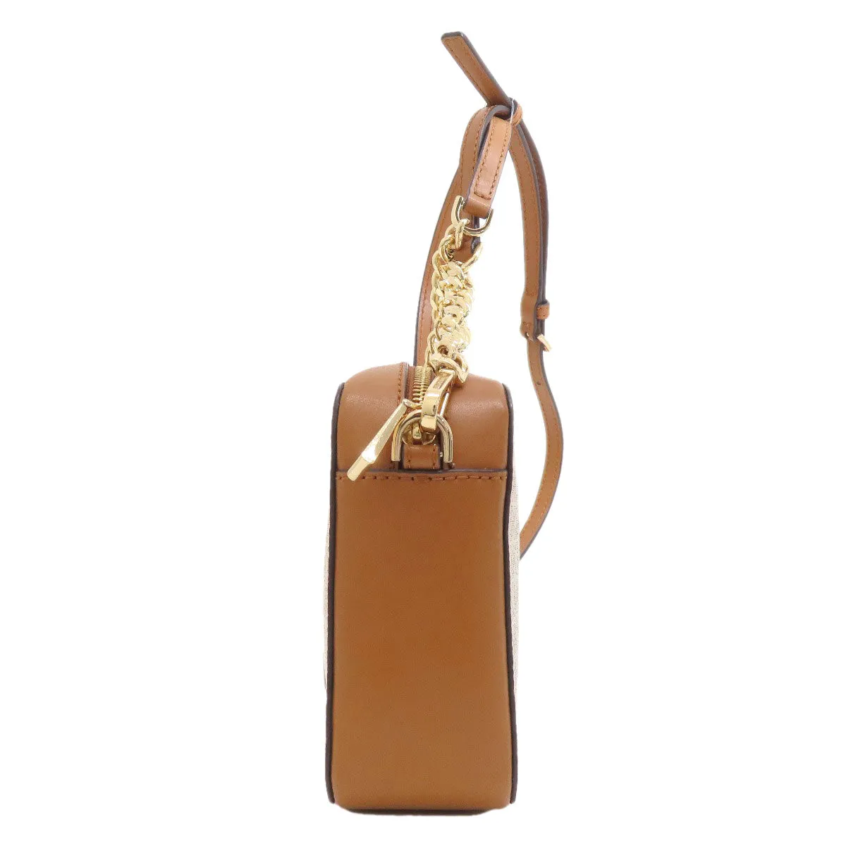 MICHAEL KORS Shoulder Bag PVC white MK signature Women Used