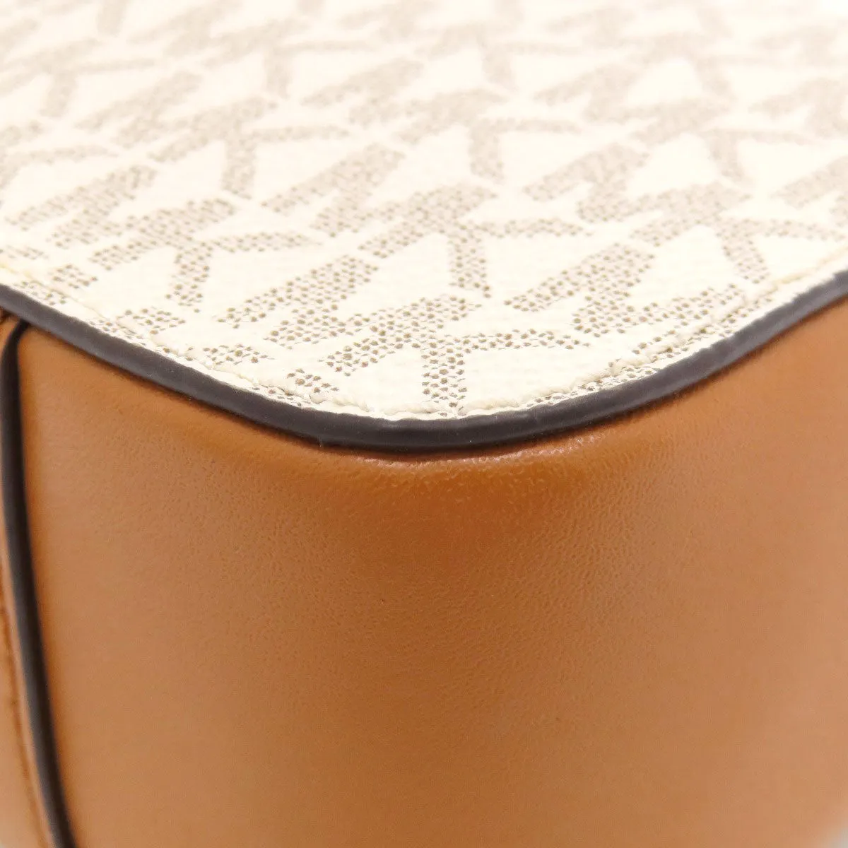 MICHAEL KORS Shoulder Bag PVC white MK signature Women Used
