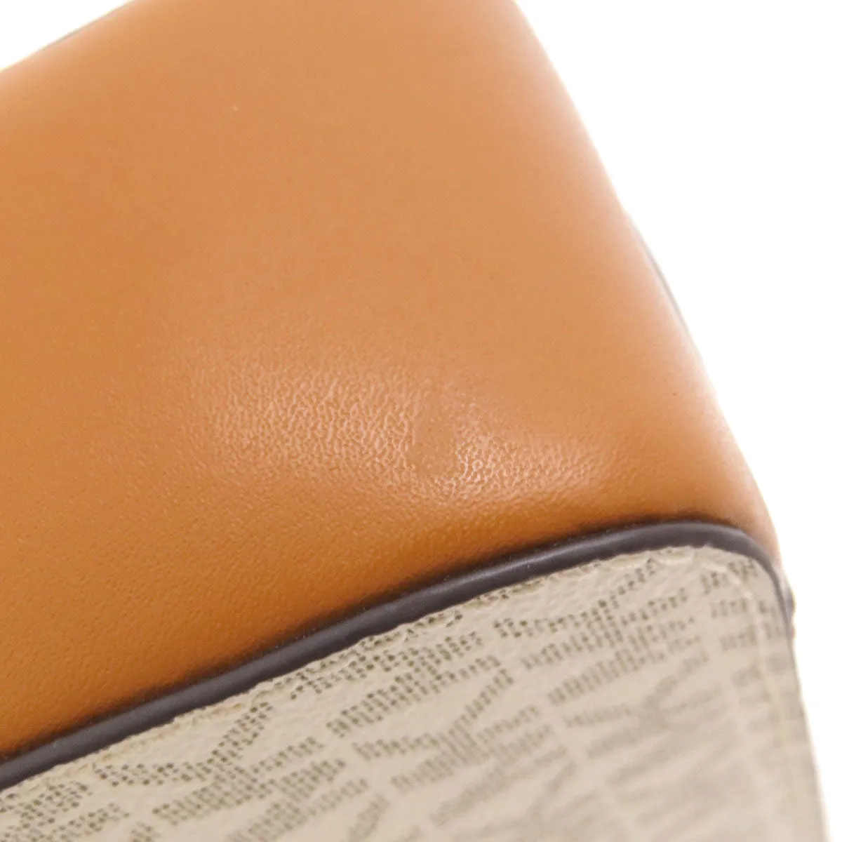MICHAEL KORS Shoulder Bag PVC white MK signature Women Used