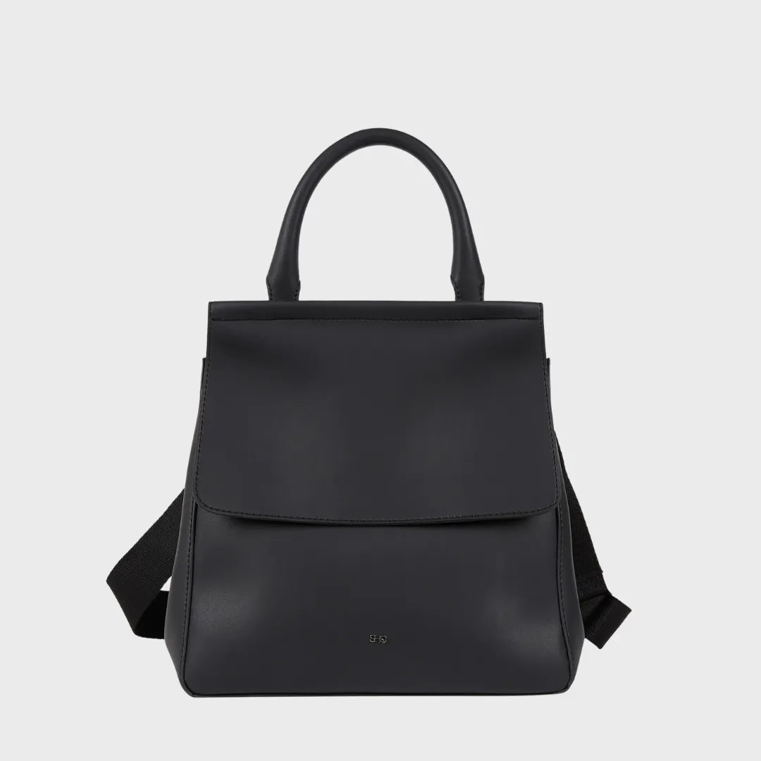 MILAN MATTE VEGAN LEATHER HAND AND SLING BAG BLACK