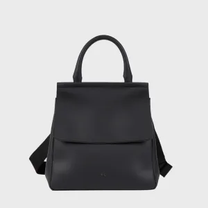 MILAN MATTE VEGAN LEATHER HAND AND SLING BAG BLACK