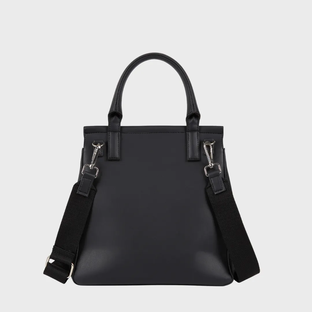 MILAN MATTE VEGAN LEATHER HAND AND SLING BAG BLACK