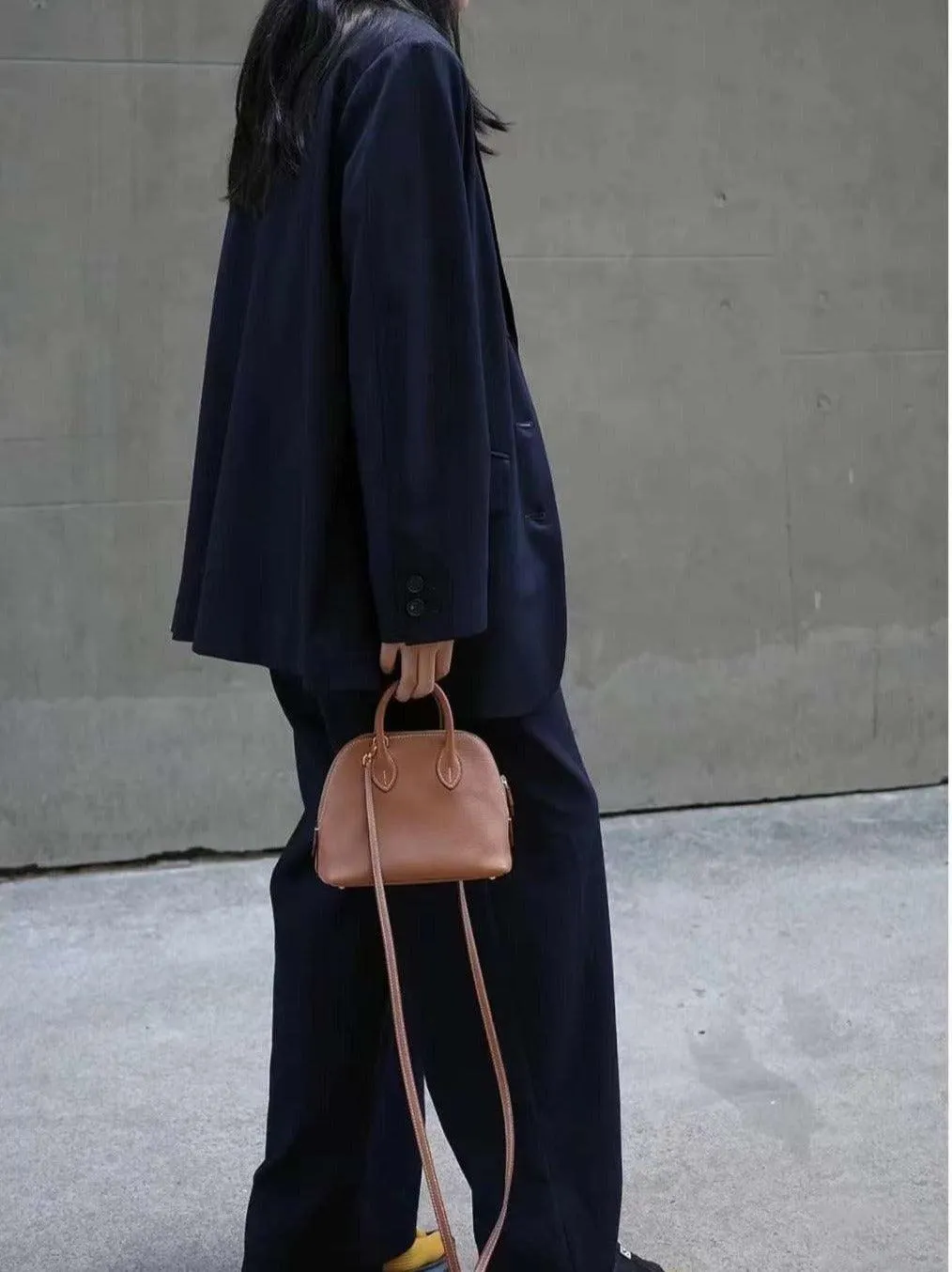 Mini Emma Luxurious Two-way Premium Italian Leather Bag | Handcrafted Full-grain Eve Calf Leather Shoulder Bag