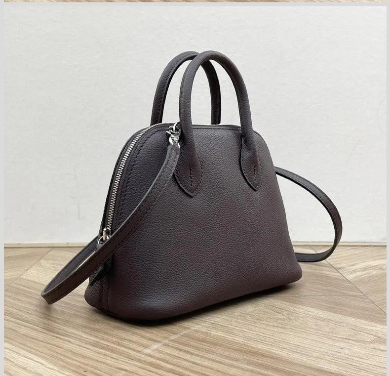 Mini Emma Luxurious Two-way Premium Italian Leather Bag | Handcrafted Full-grain Eve Calf Leather Shoulder Bag