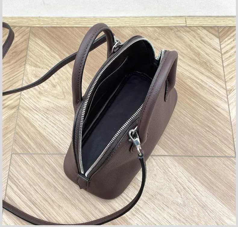 Mini Emma Luxurious Two-way Premium Italian Leather Bag | Handcrafted Full-grain Eve Calf Leather Shoulder Bag