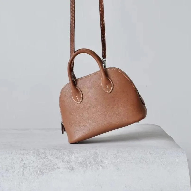 Mini Emma Luxurious Two-way Premium Italian Leather Bag | Handcrafted Full-grain Eve Calf Leather Shoulder Bag