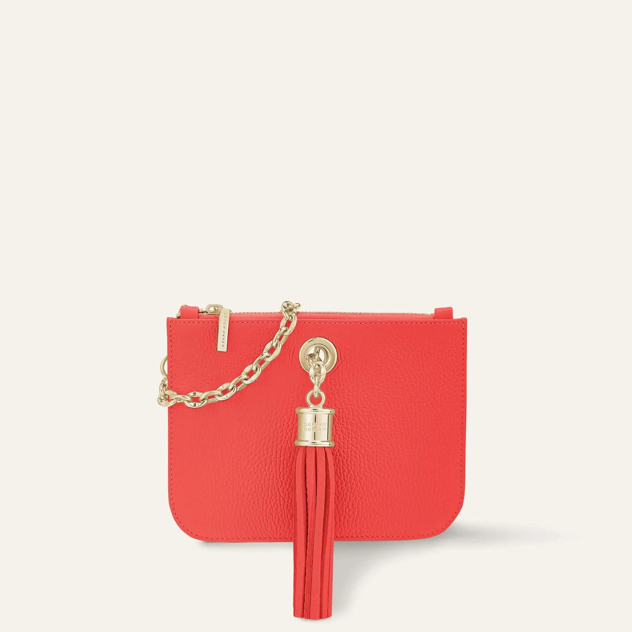 Mini P Backpack | Coral with Gold hardware