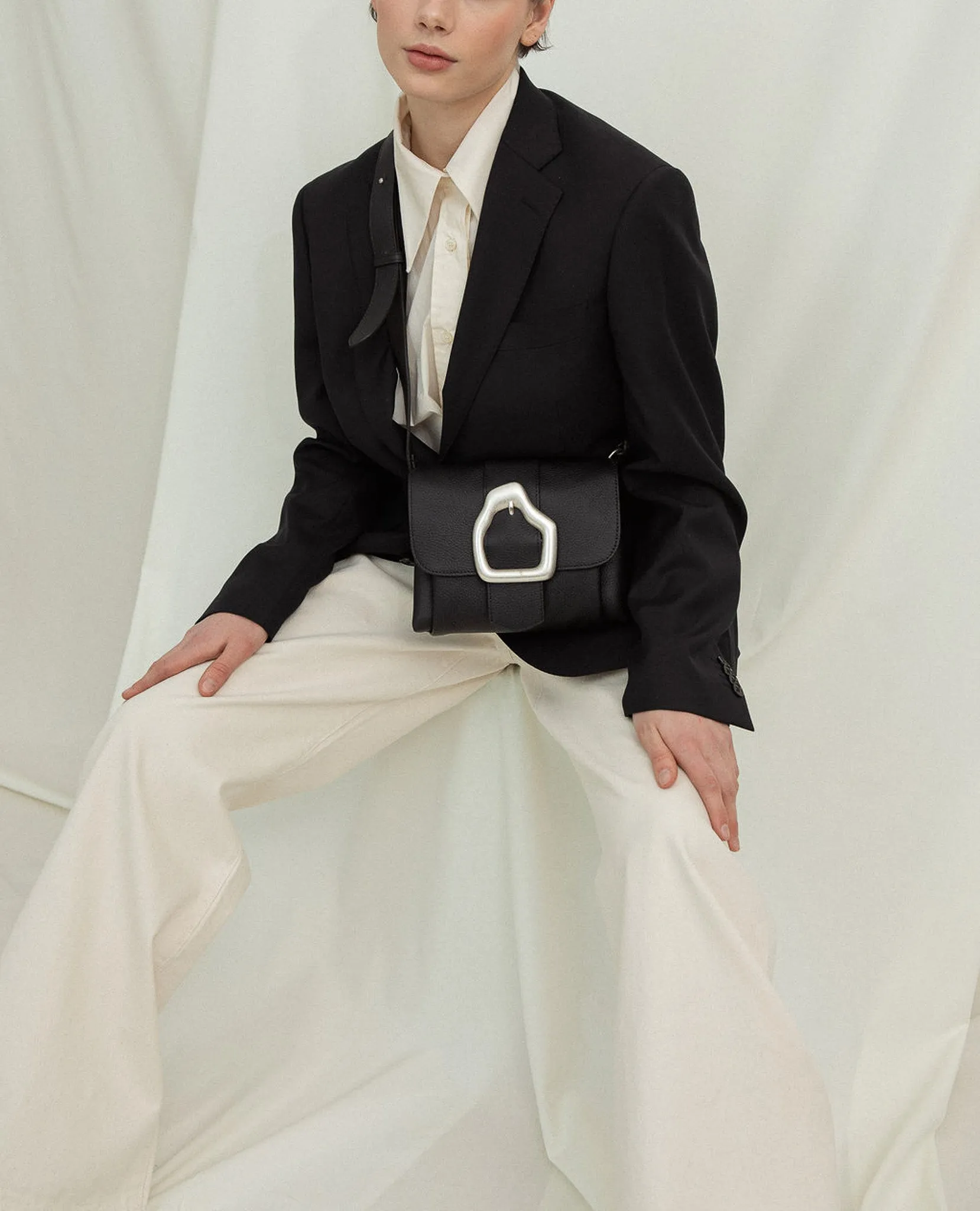 NAMI MINI Black Suede Crossbody bag