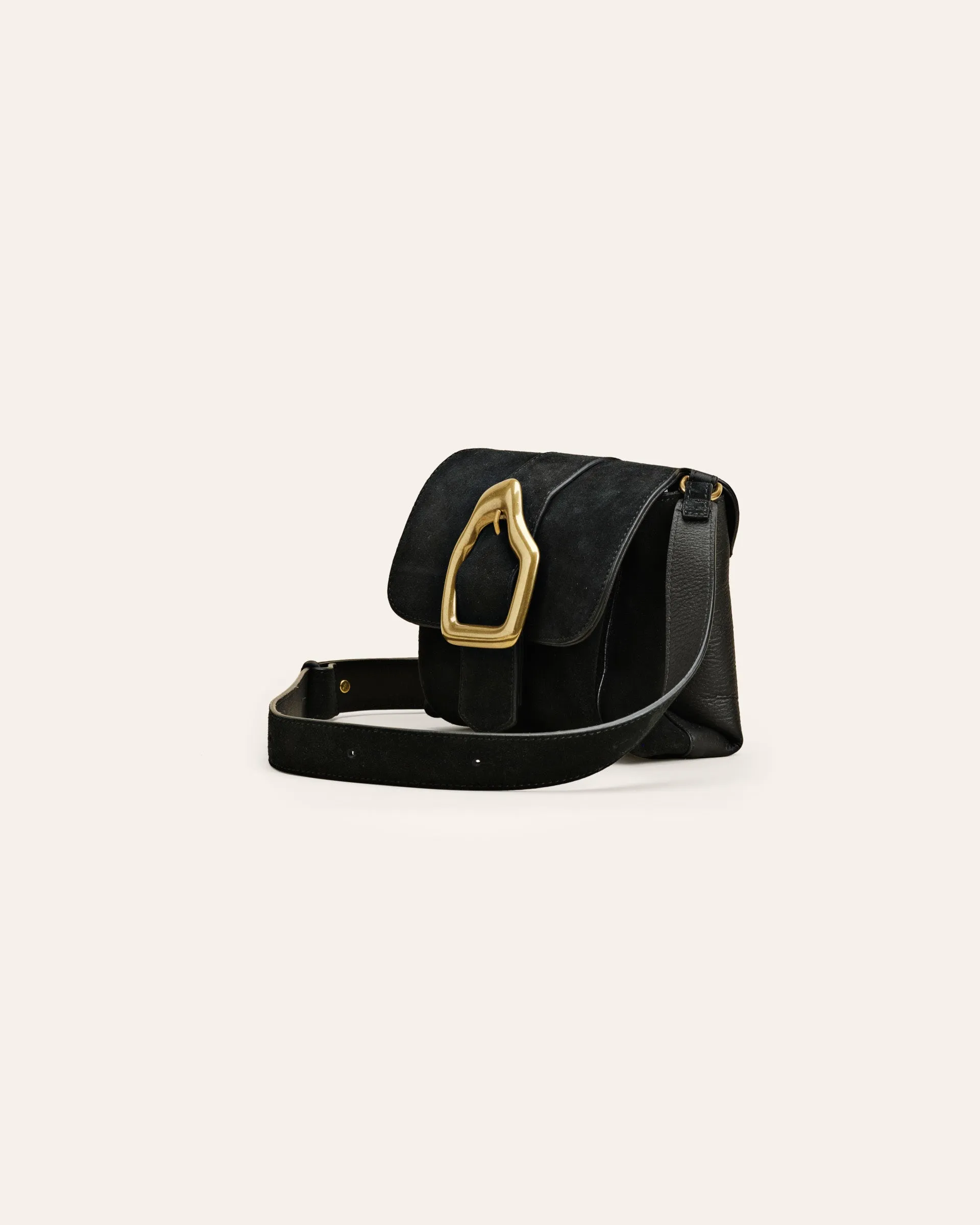 NAMI MINI Black Suede Crossbody bag