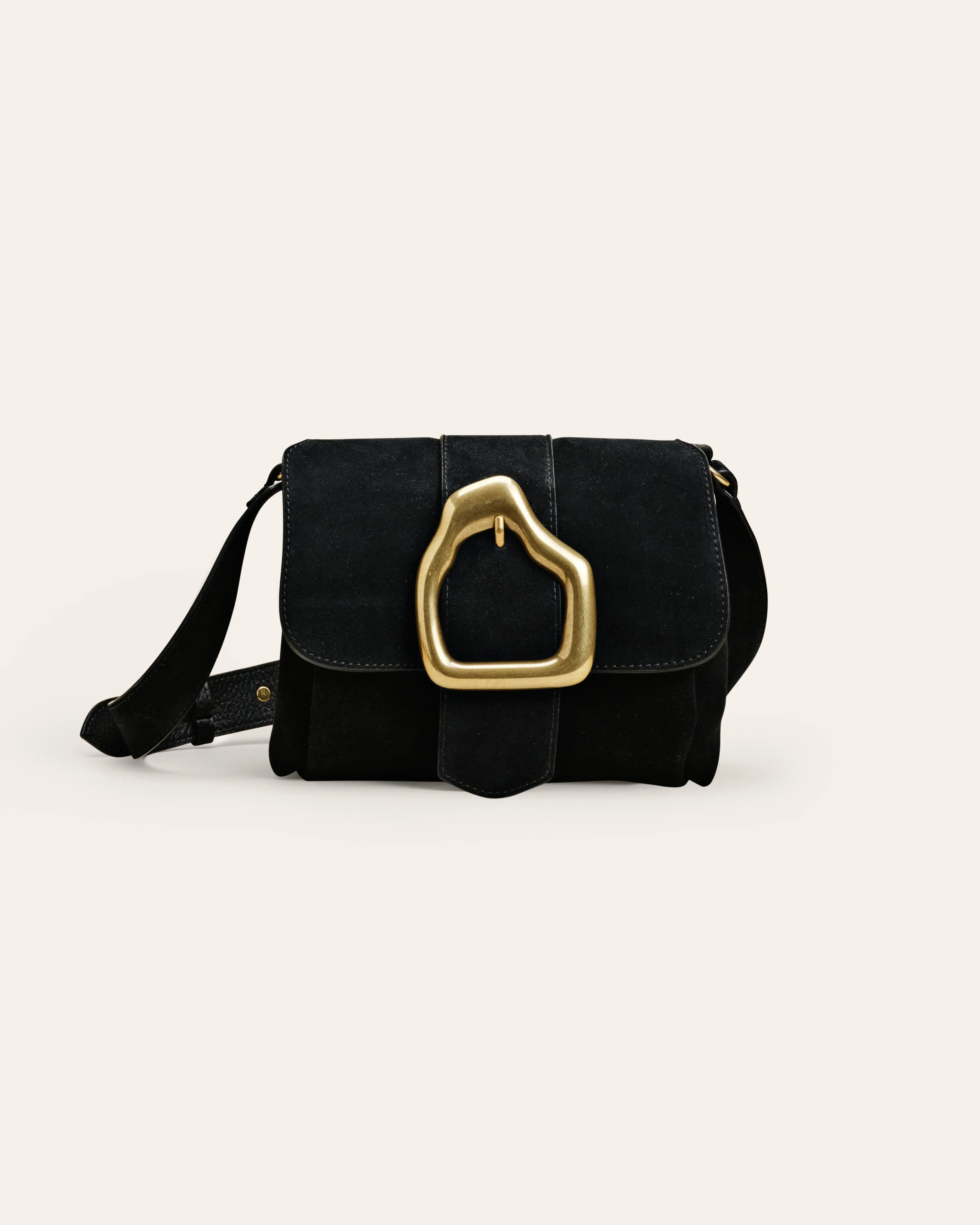 NAMI MINI Black Suede Crossbody bag