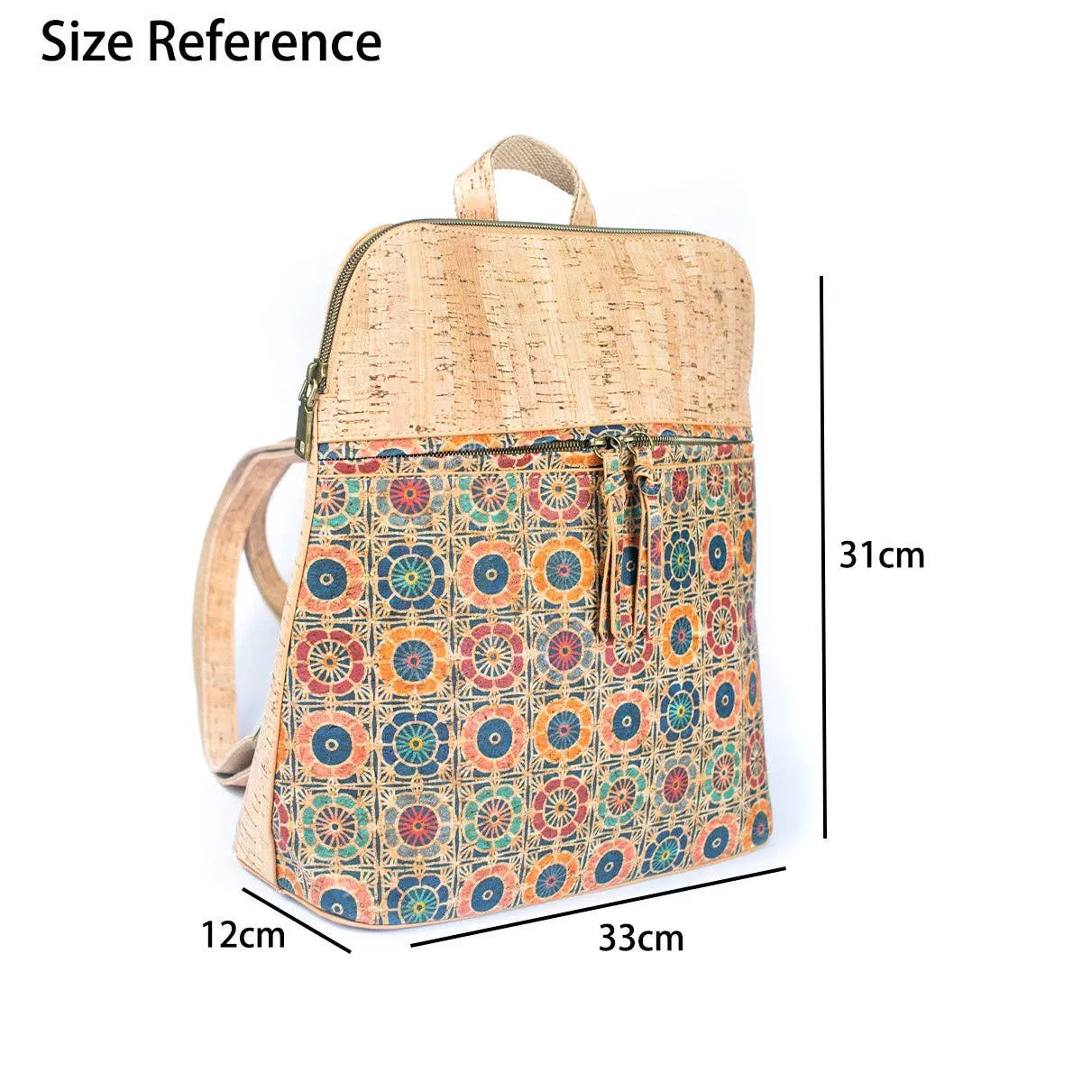 Natural Cork and Printed Cork Women's Backpack BAGF-072