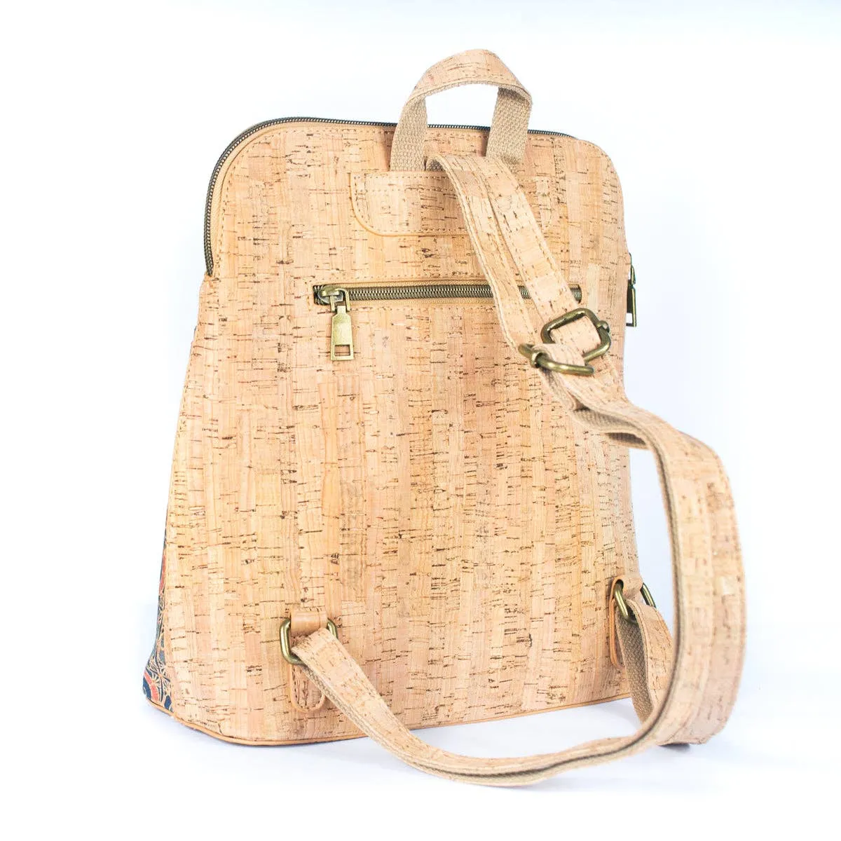 Natural Cork and Printed Cork Women's Backpack BAGF-072