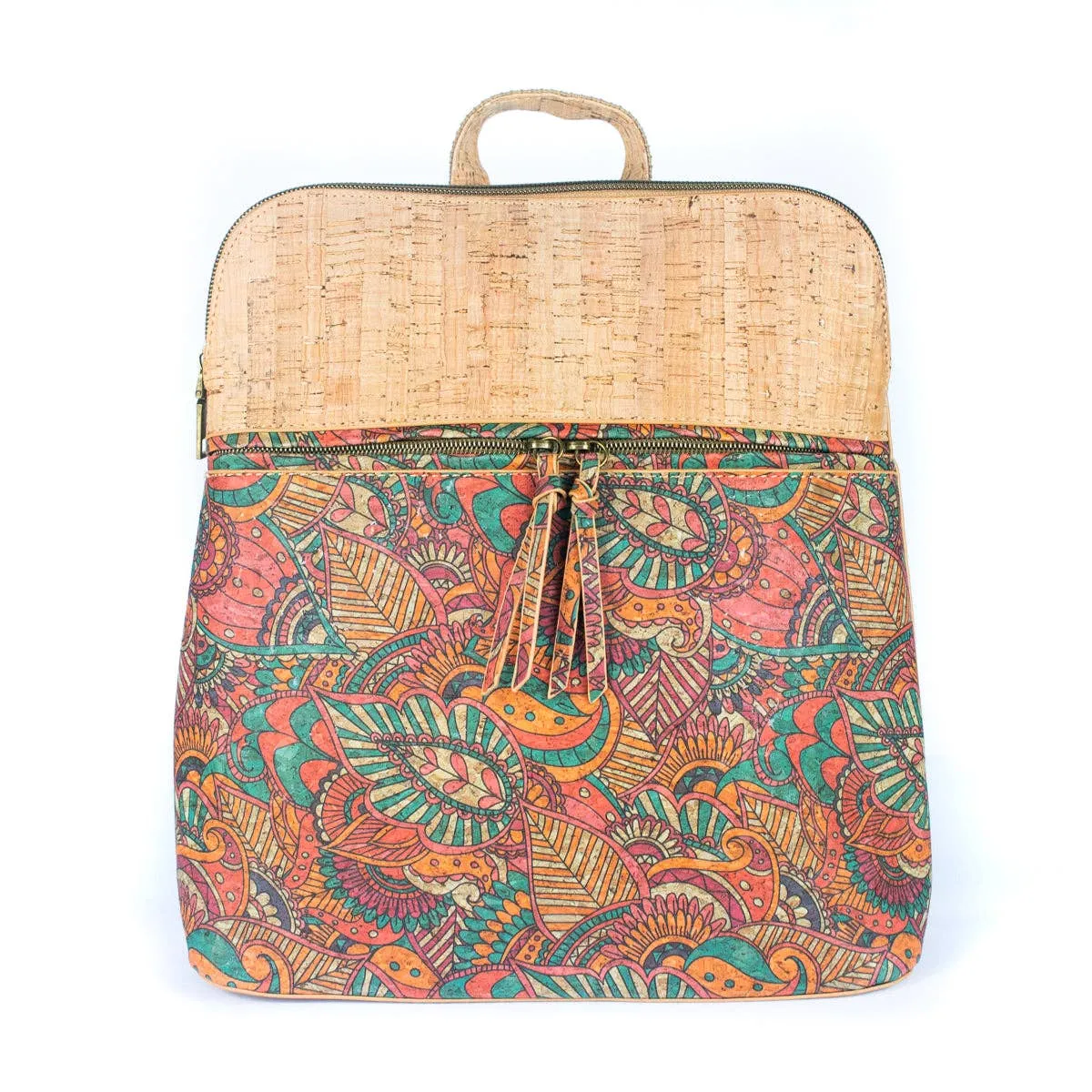 Natural Cork and Printed Cork Women's Backpack BAGF-072
