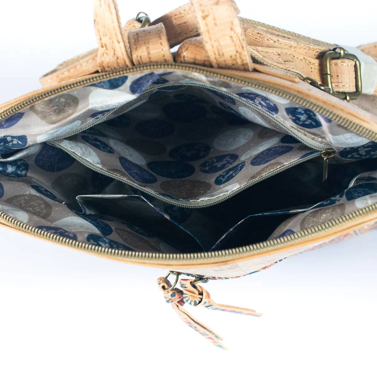 Natural Cork and Printed Cork Women's Backpack BAGF-072