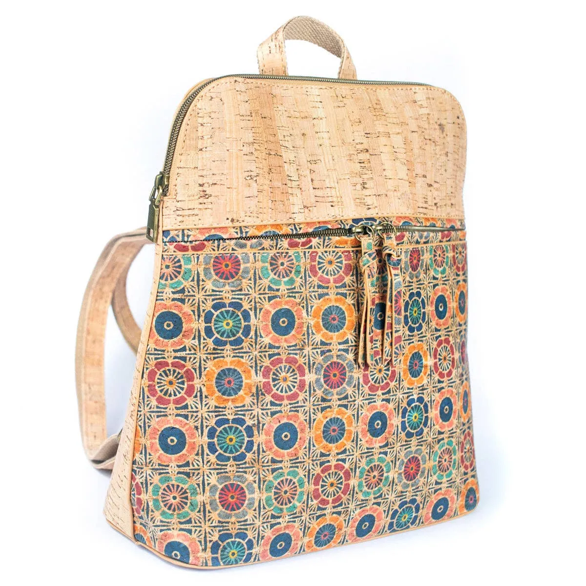 Natural Cork and Printed Cork Women's Backpack BAGF-072