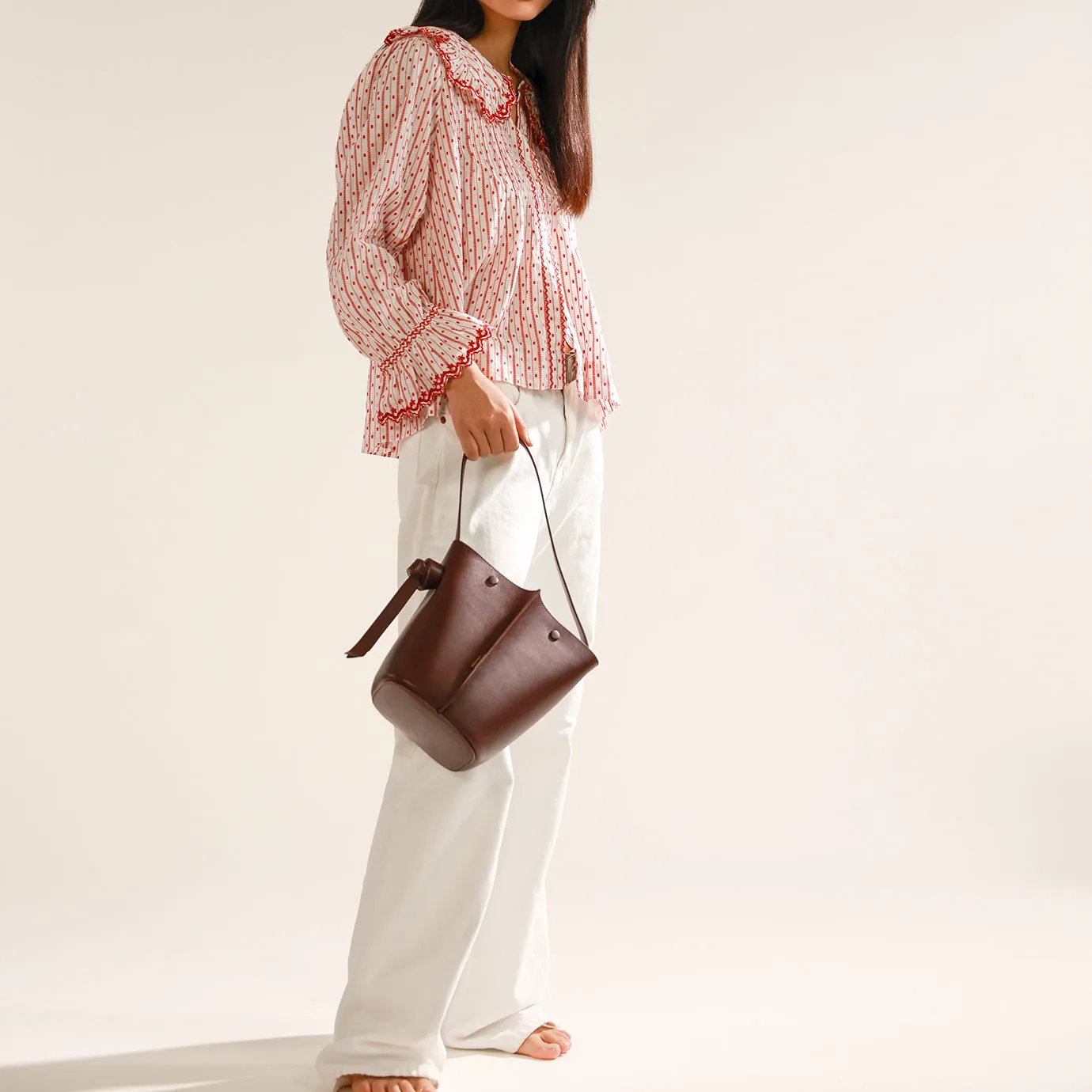 Orukami Knot Bucket Bag Small - Caramel