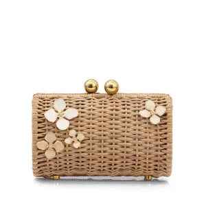 Petit Clutch Flowers Natural