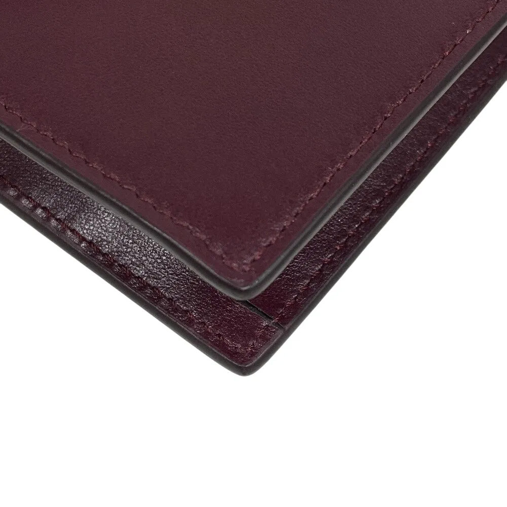 POLO RALPH LAUREN Shoulder Bag leather wine-red Chain wallet Polo ID Women Used
