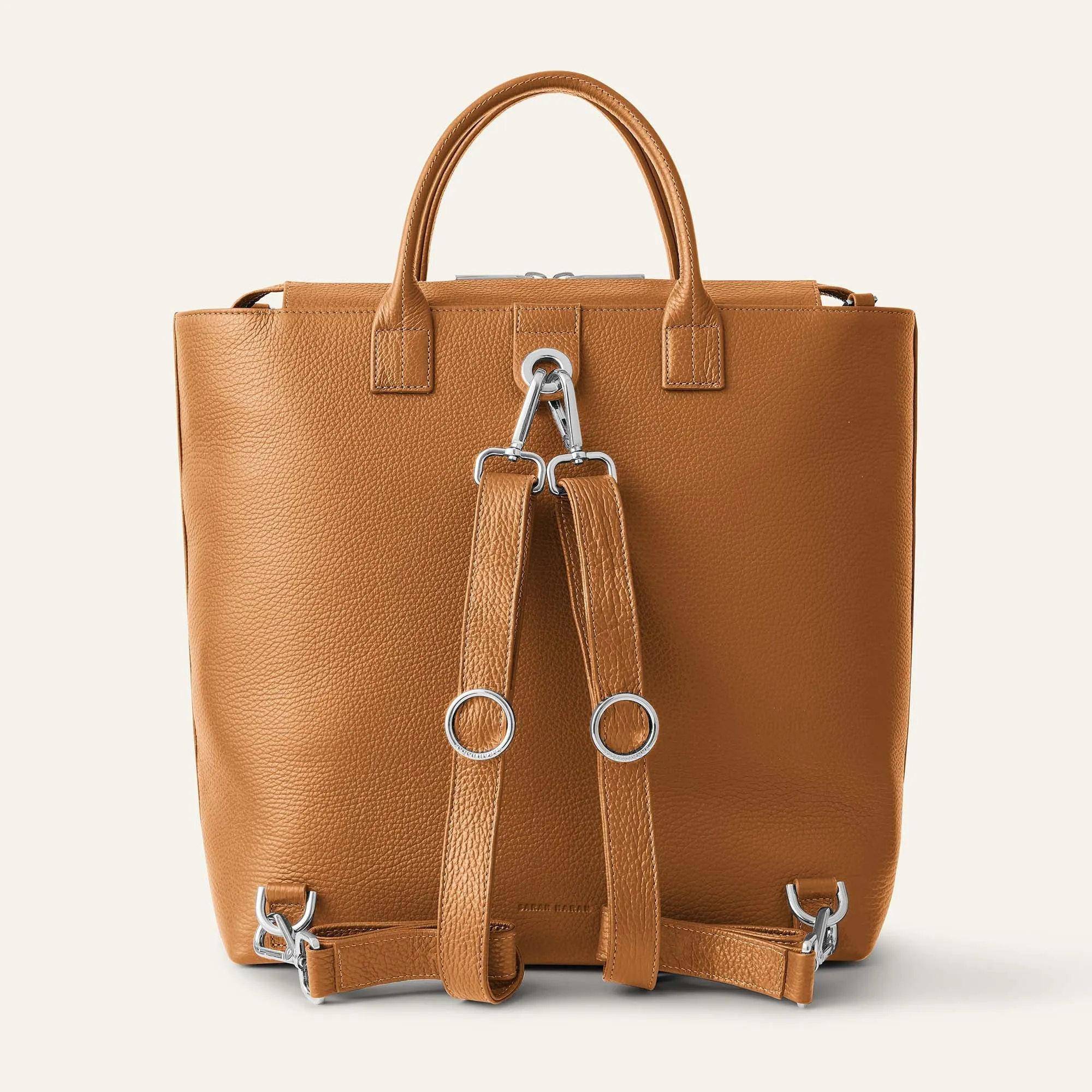 Poppy Backpack | Tan with Silver hardware