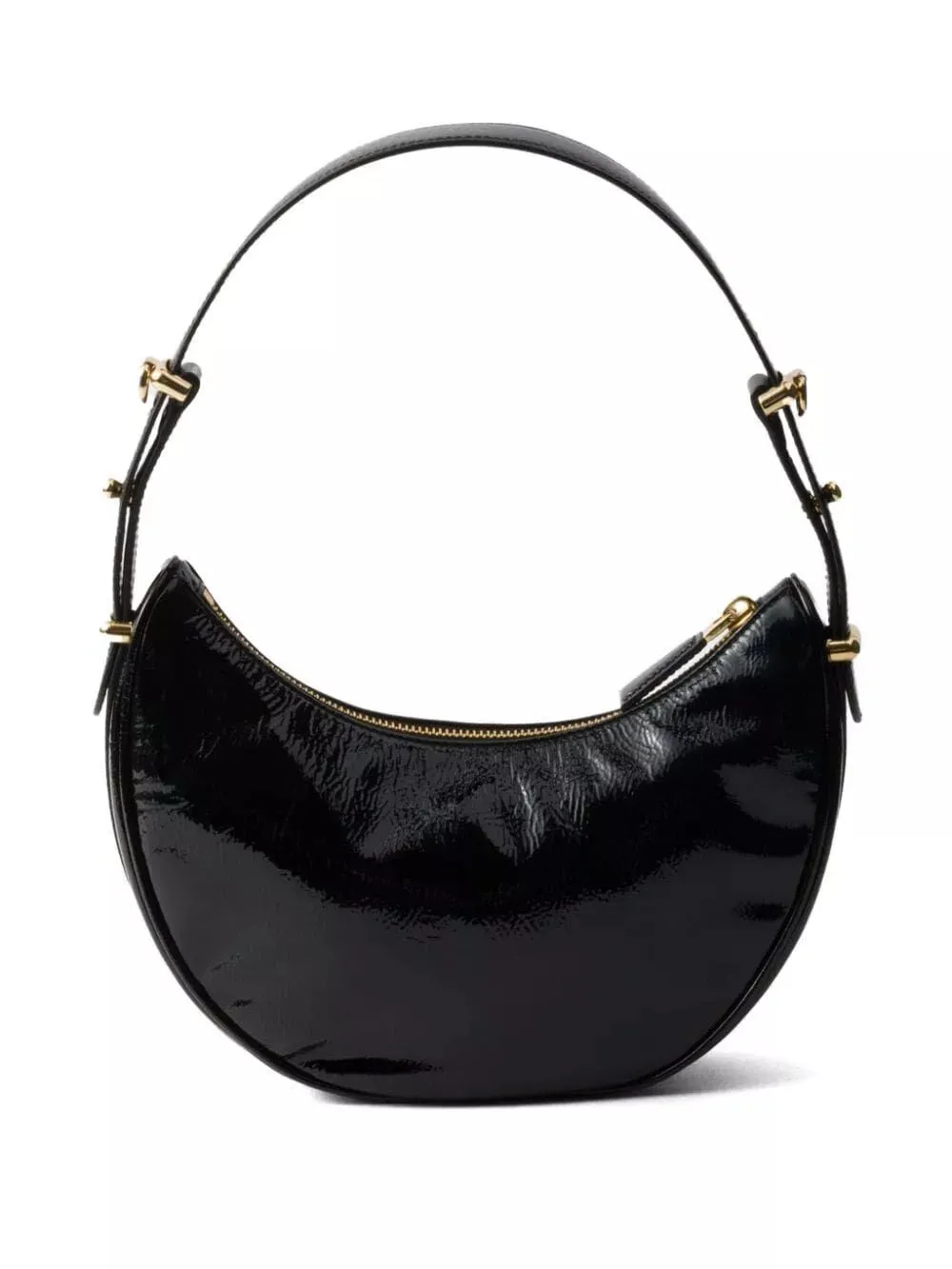 prada arqu?? naplak patent leather shoulder bag