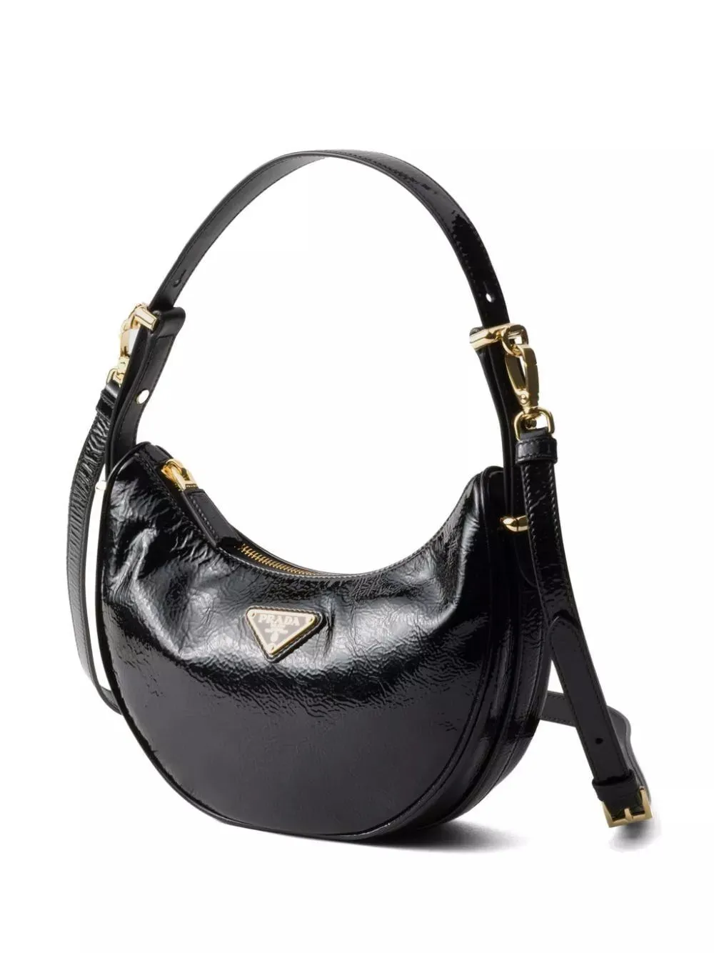 prada arqu?? naplak patent leather shoulder bag