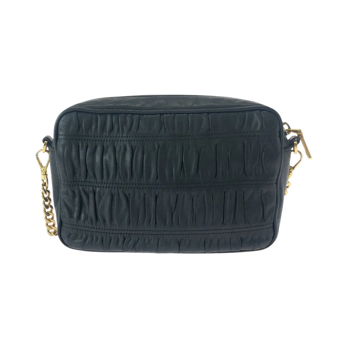 PRADA Shoulder Bag 1BH112  leather black Nappa leather Gathered
