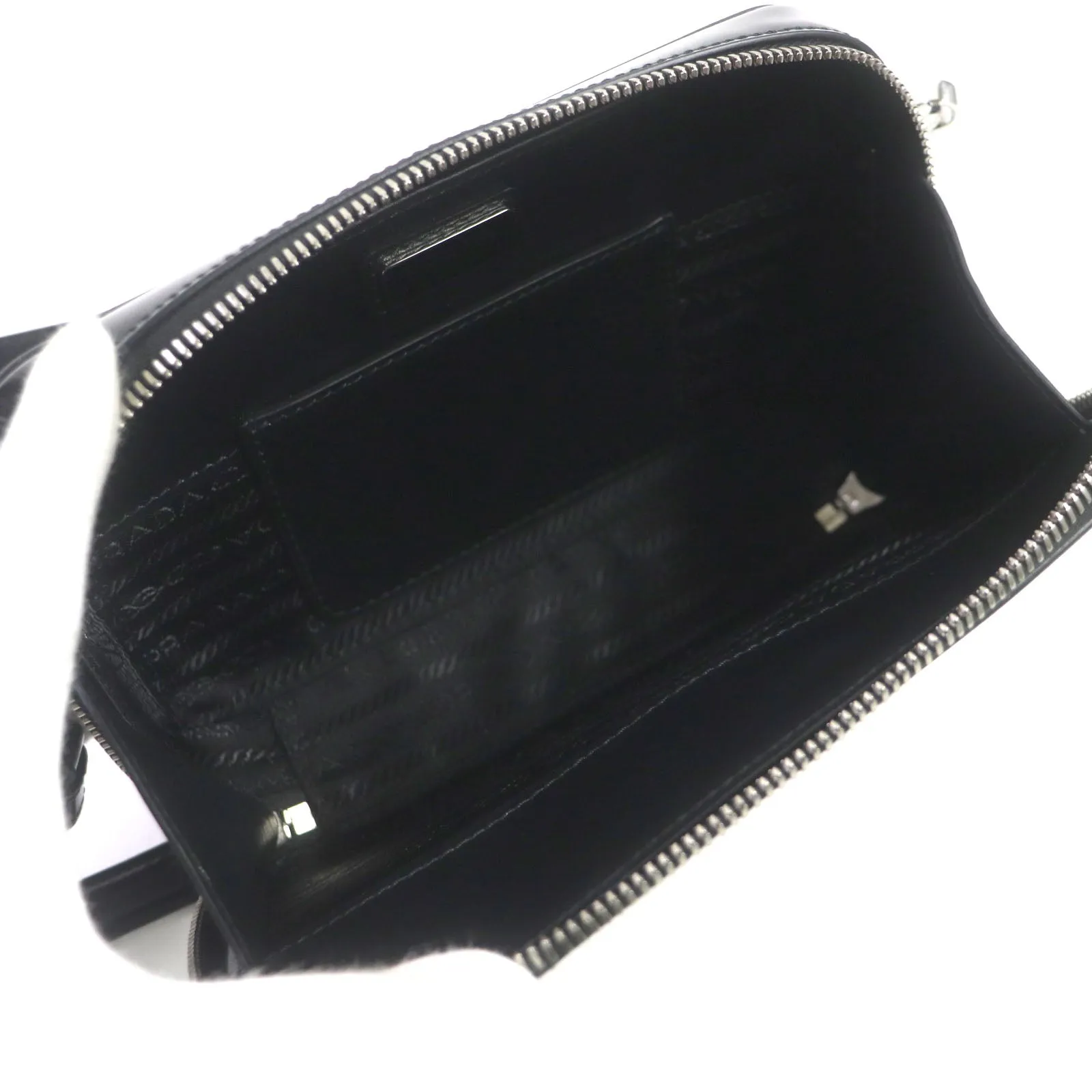 PRADA Shoulder Bag 2VH173 Brushed leather black Brick mens Used