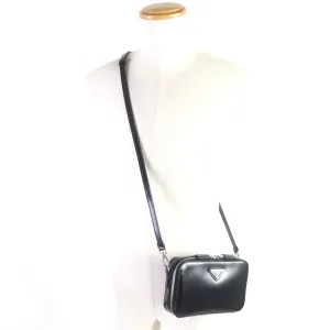PRADA Shoulder Bag 2VH173 Brushed leather black Brick mens Used