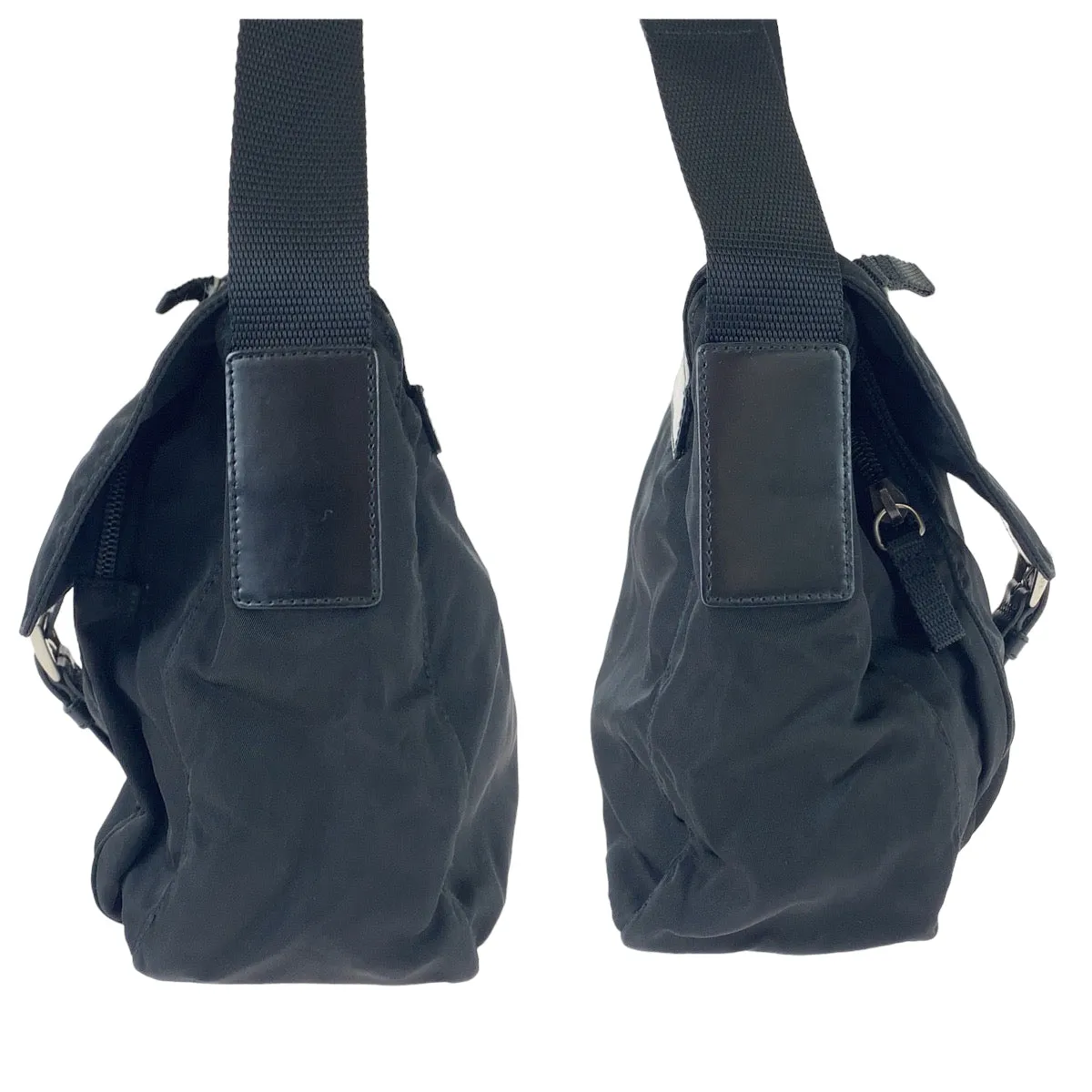PRADA Shoulder Bag B8994 Nylon Black Silver Metal Crossbody Shoulder Bag Pochette Test Triangle With logo mens Used