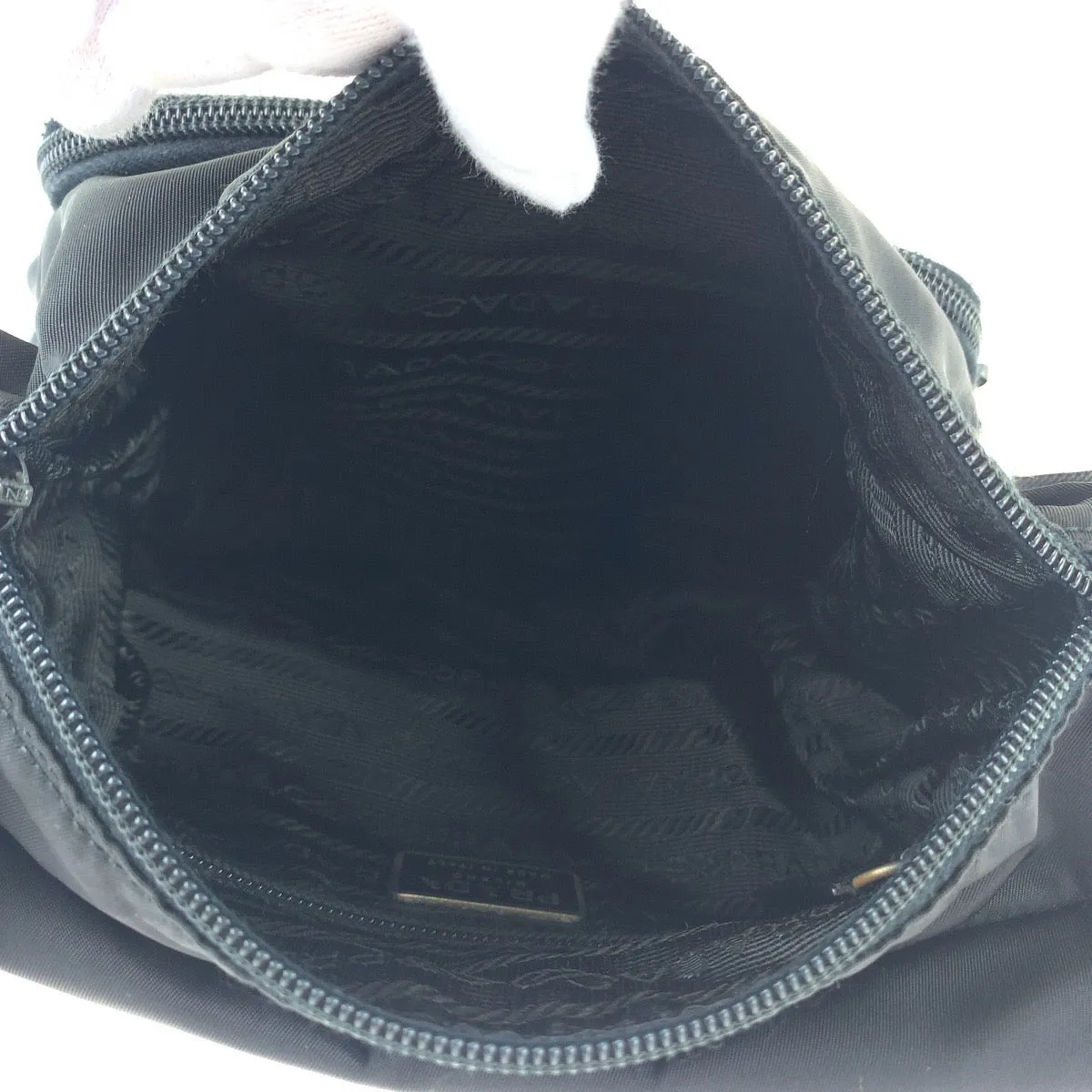 PRADA Shoulder Bag B8994 Nylon Black Silver Metal Crossbody Shoulder Bag Pochette Test Triangle With logo mens Used