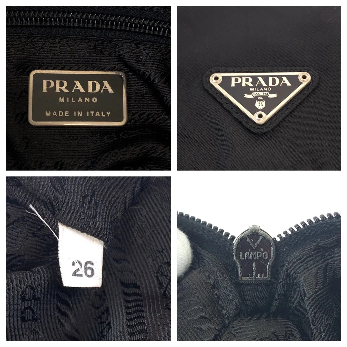 PRADA Shoulder Bag B8994 Nylon Black Silver Metal Crossbody Shoulder Bag Pochette Test Triangle With logo mens Used