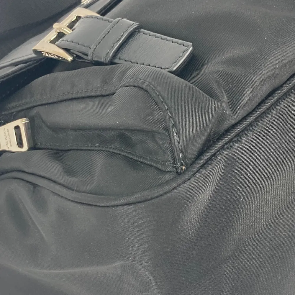 PRADA Shoulder Bag BT0713 Nylon black Triangle logo plate Cross body mens Used