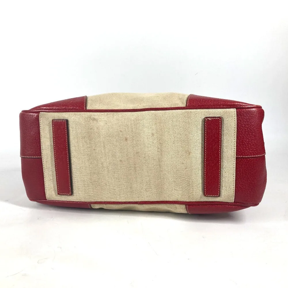PRADA Shoulder Bag Leather / canvas beige By color Triangle logo plate Women Used