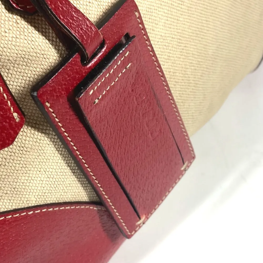 PRADA Shoulder Bag Leather / canvas beige By color Triangle logo plate Women Used