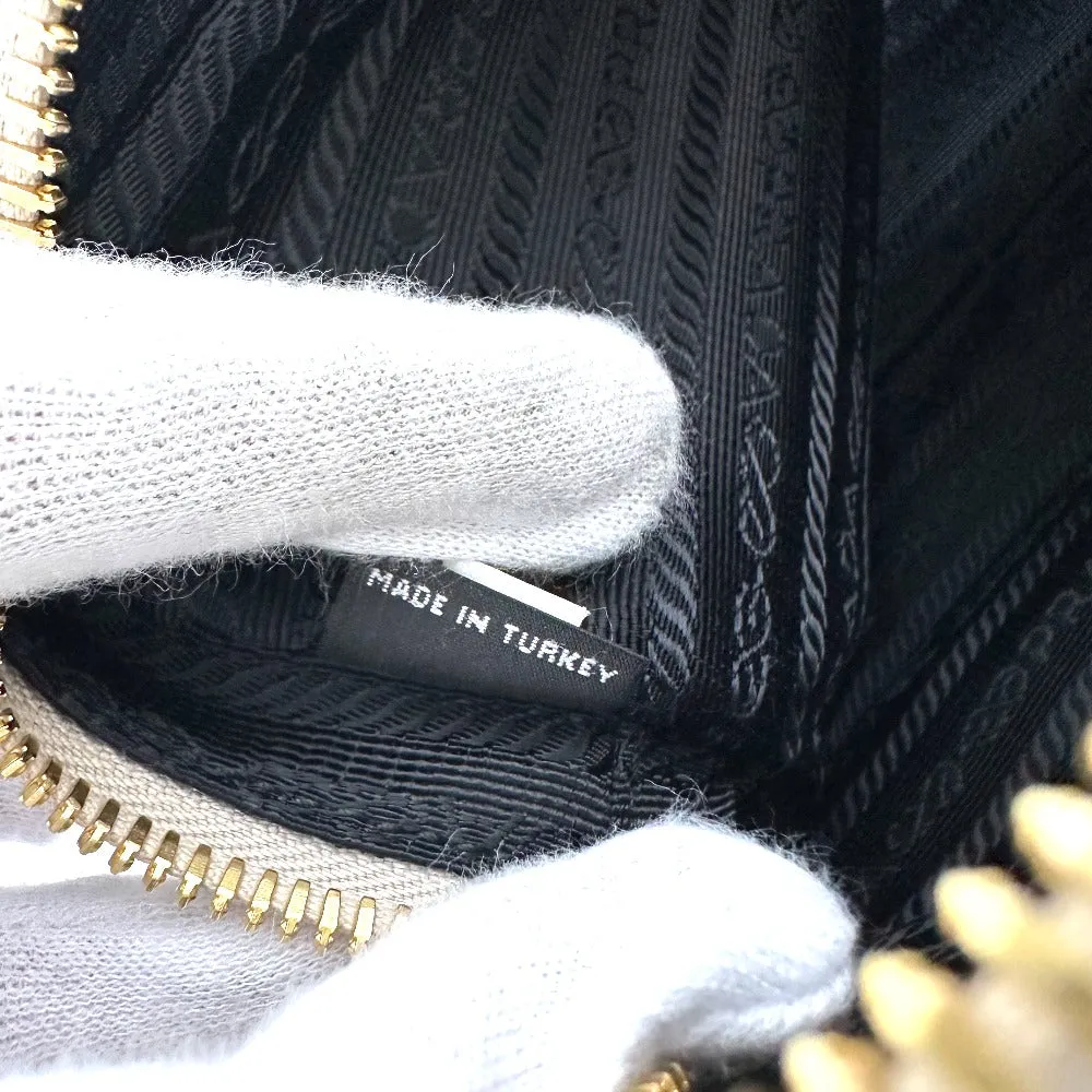 PRADA Shoulder Bag leather white logo