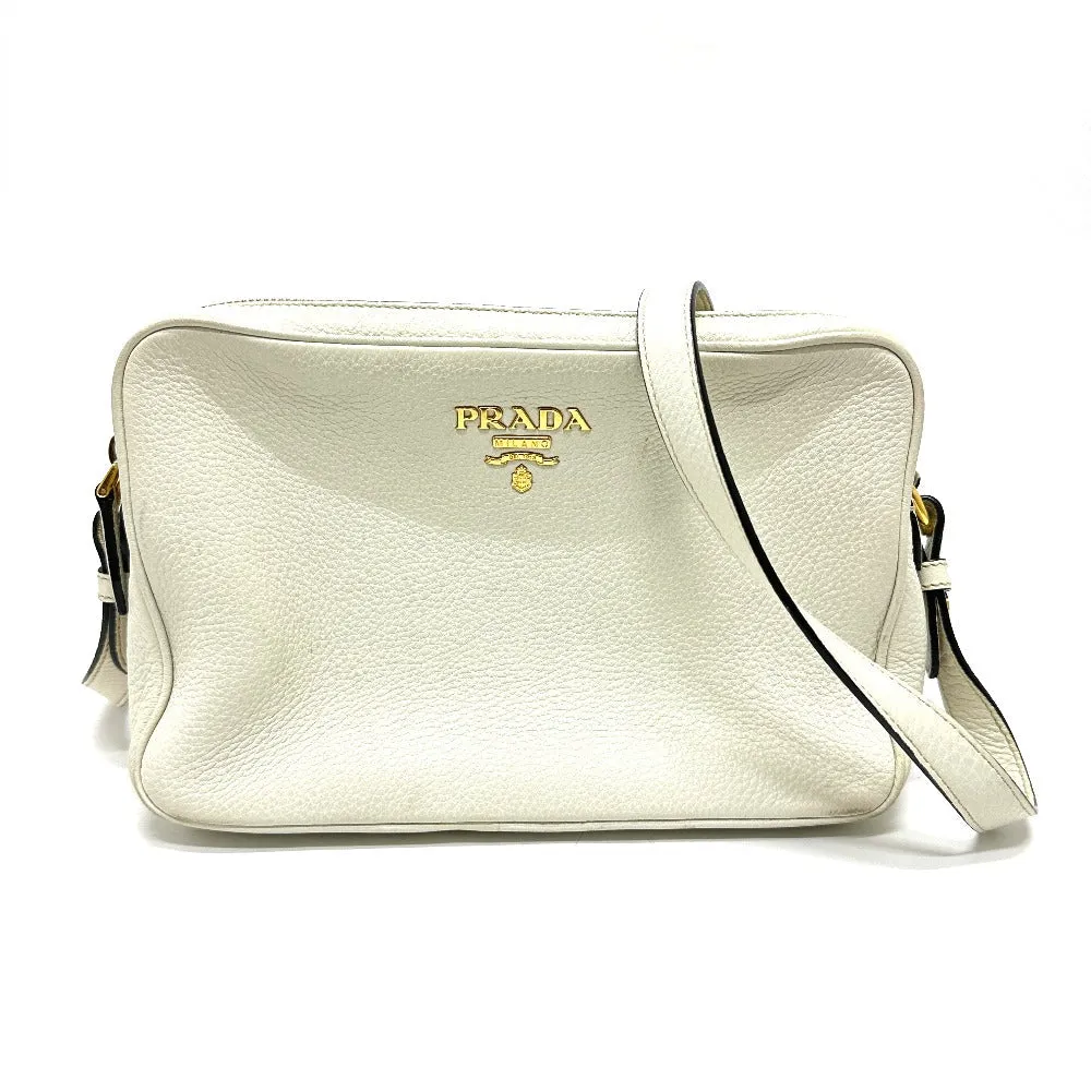 PRADA Shoulder Bag leather white logo