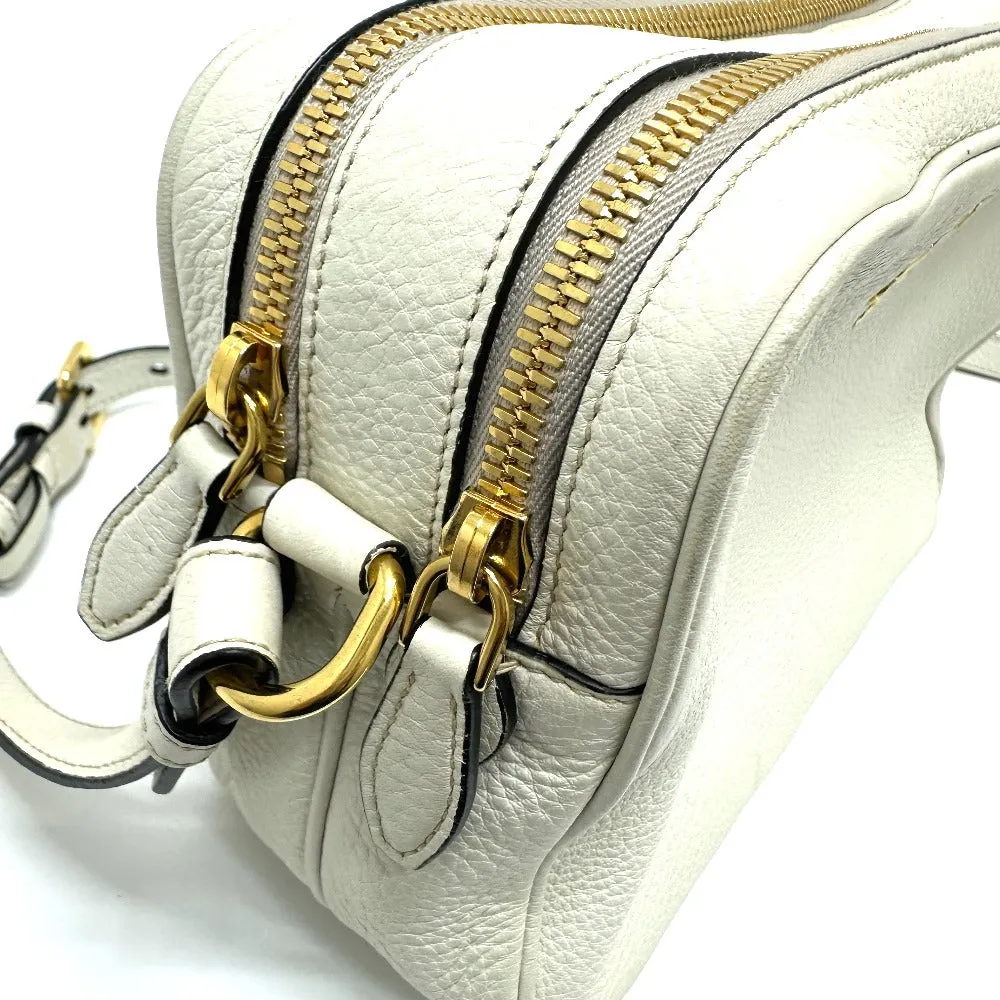 PRADA Shoulder Bag leather white logo
