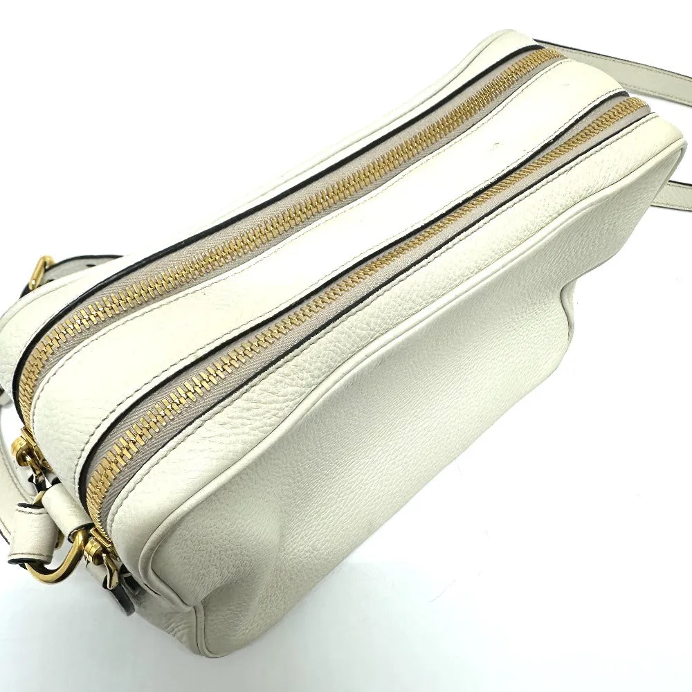 PRADA Shoulder Bag leather white logo