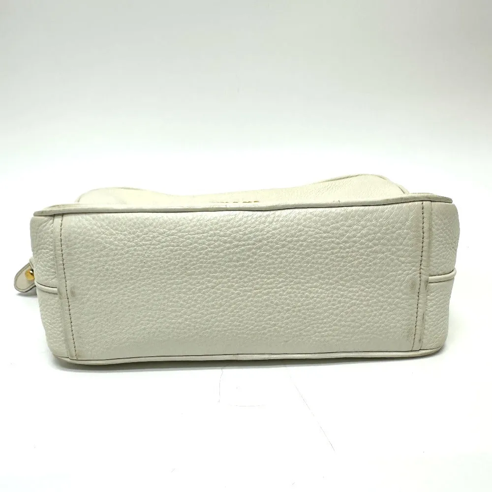 PRADA Shoulder Bag leather white logo