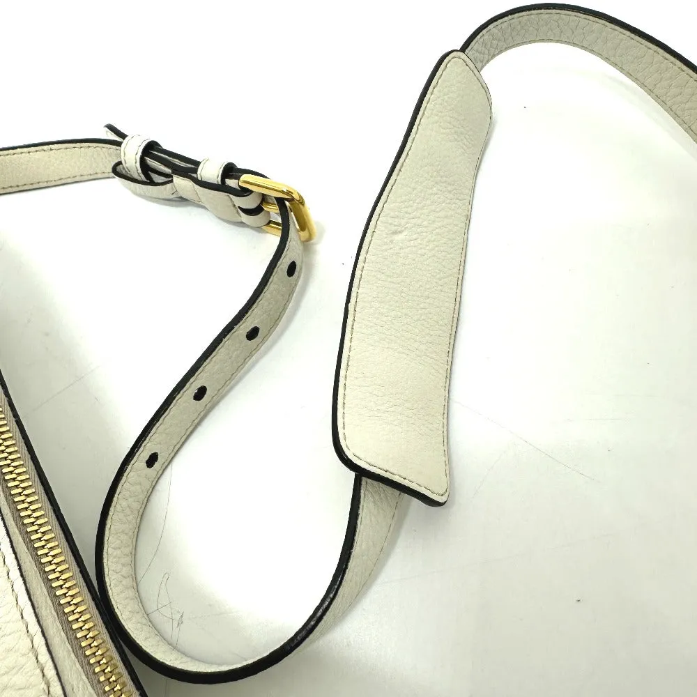 PRADA Shoulder Bag leather white logo