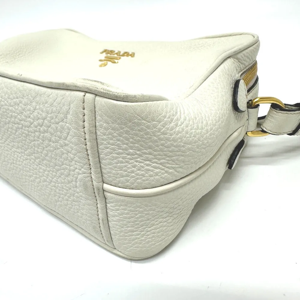 PRADA Shoulder Bag leather white logo