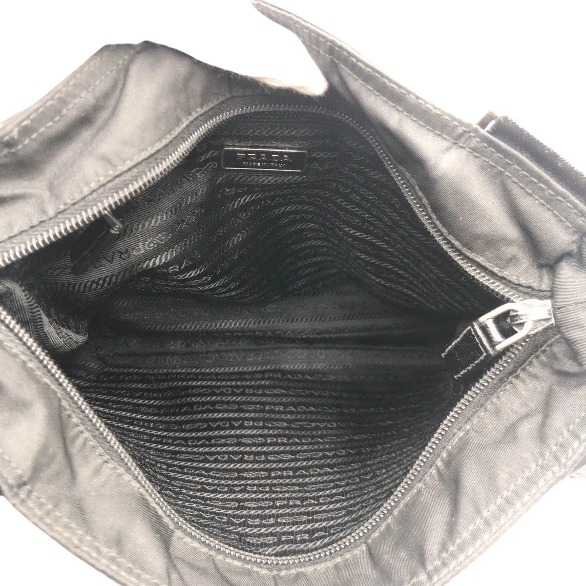 PRADA Shoulder Bag Nylon Black black Crossbody Shoulder Bag Messenger Bag Test Triangular logo mens Used