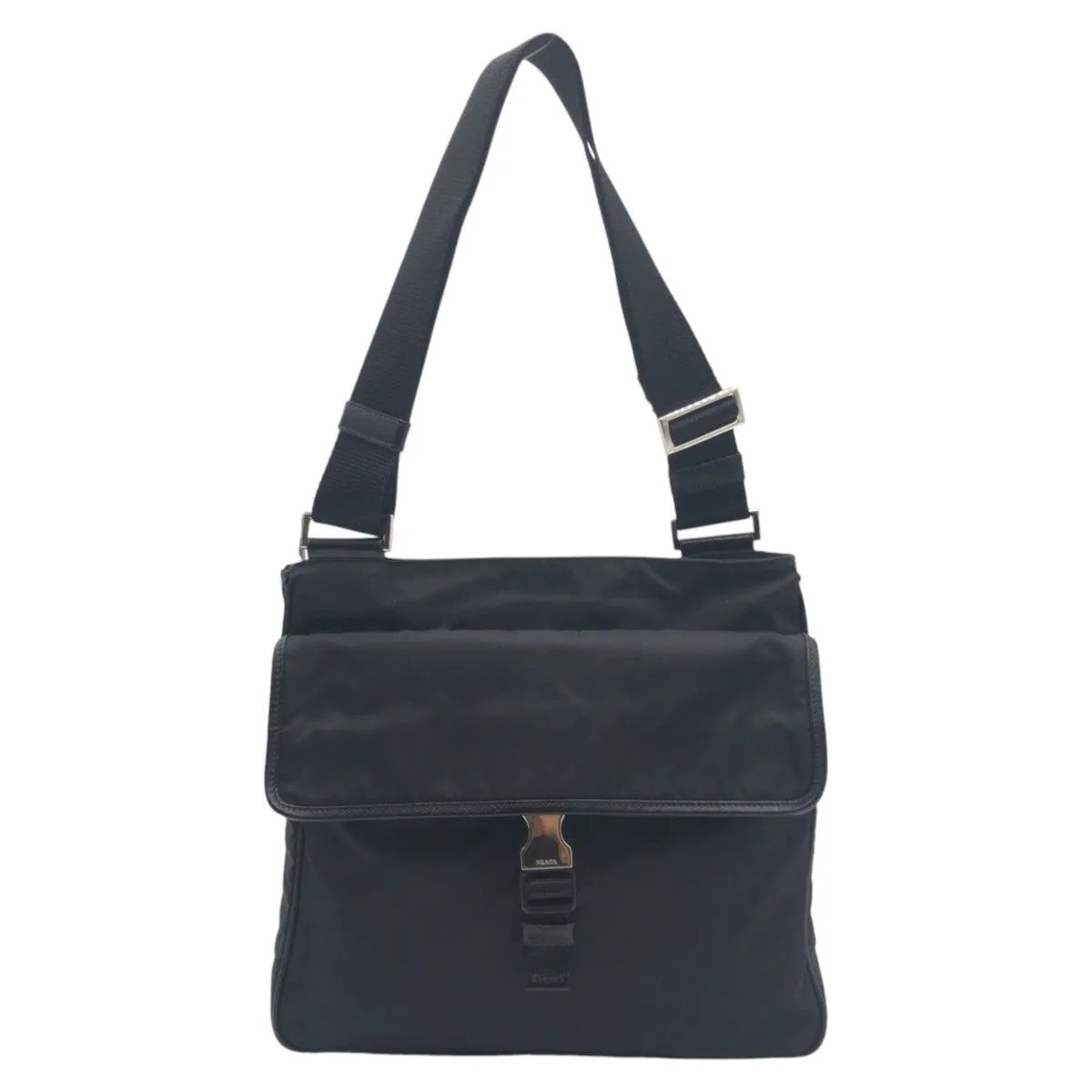 PRADA Shoulder Bag Nylon Black black Crossbody Shoulder Bag Messenger Bag Test Triangular logo mens Used