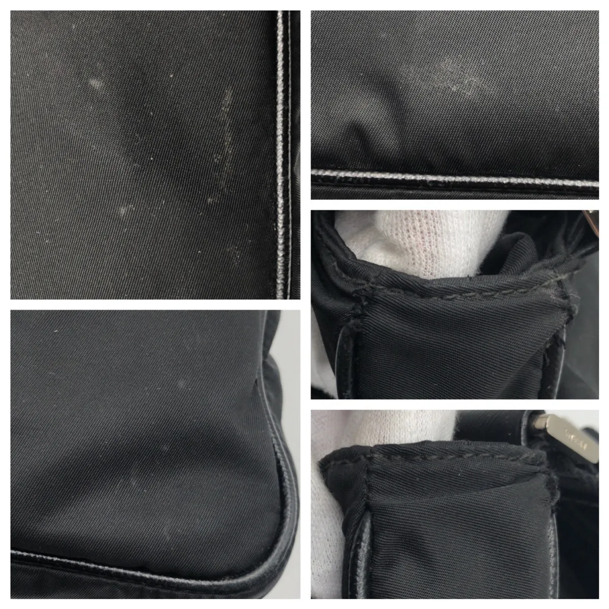 PRADA Shoulder Bag Nylon Black black Crossbody Shoulder Bag Messenger Bag Test Triangular logo mens Used