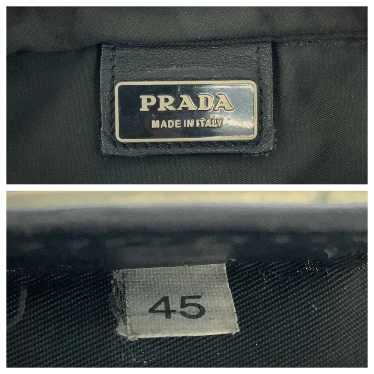 PRADA Shoulder Bag Nylon Black SilverMetal Crossbody Shoulder Bag Pochette Test Triangle With logo Women Used