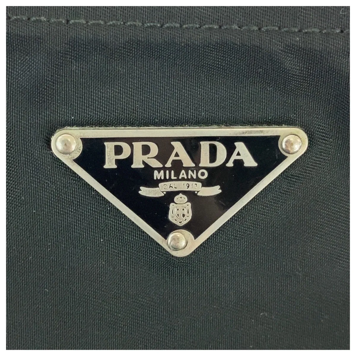 PRADA Shoulder Bag Nylon Black SilverMetal Crossbody Shoulder Bag Pochette Test Triangle With logo Women Used