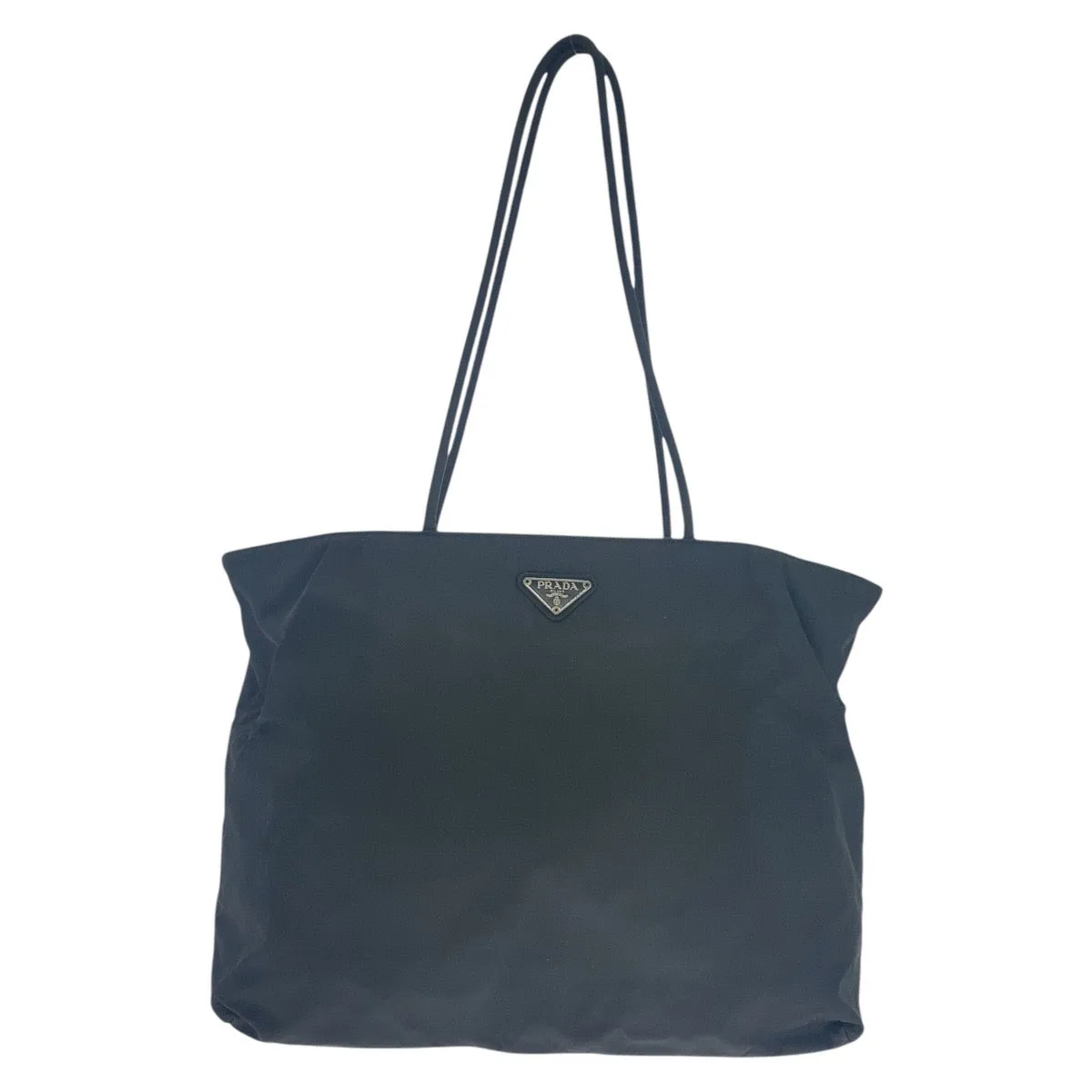 PRADA Shoulder Bag Nylon Black SilverMetal Test Triangle With logo