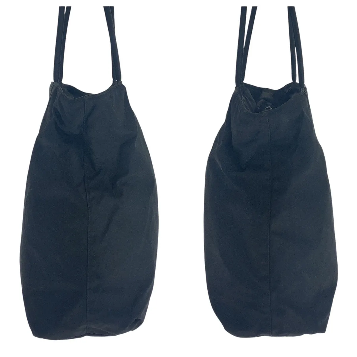 PRADA Shoulder Bag Nylon Black SilverMetal Test Triangle With logo