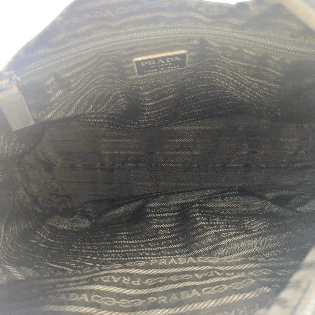 PRADA Shoulder Bag Nylon Black SilverMetal Test Triangle With logo